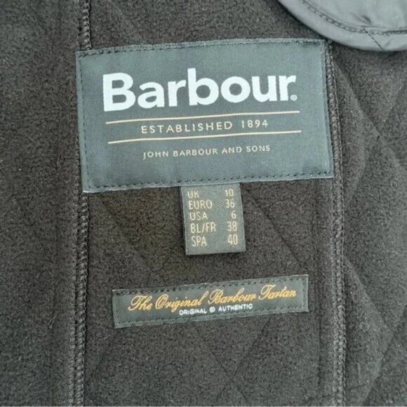 Barbour Beadnell Black Polarquilt Jacket - Size 6 - NWT - Picture 5 of 8